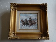 Obraz olejny  ,, Trojka ''  sygnowany-ZBIGNIEW ŻÓŁKIEWSKI CYGAN