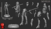 Figurka druk 3D żywica 12K " Big BossCyberpunk Female V - F1175 " - 188 mm