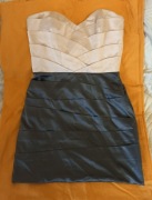 Różowo-szara sukienka mini koktajlowa wieczorowa Lipsy London 38