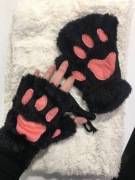 Rękawice mitenki łapy kota bez palców. Nowe czarne