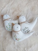 Ptaszki szyte zawieszki dekoracja