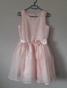 Dziewczęca różowa rozkloszowana tiulowa sukienka Cool Club z kokardą