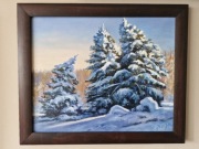  Swierki zimą obraz olejny 