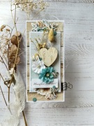 Kartka ślubna, na ślub, kwiatowa, rustykalna, handmade