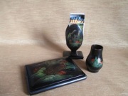 VINTAGE  ZESTAW  DO  PAPIEROSÓW  Z  CZARNEJ  LAKI