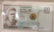 banknot 20 zł Maria Skłodowska - Curie 2011 + folder emisyjny