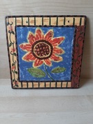 Vintage ceramiczna podstawka pod garnek 20cm x 20cm