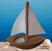 Home&You Woodenboat świecznik żaglówka łódka dekoracja styl marynistyczny