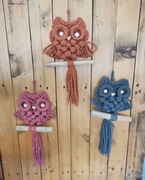 Sowa ze sznurka 20x40cm makrama 