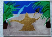 Piękna złota Lampa Alladyna, obraz - 30x40 cm 