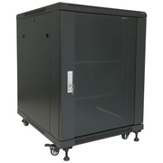 Szafa rack 19" 15U 600x1000, stojąca, z szybą, czarna