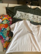 Trzy koszulki szerokie, krótkie, oversize crop top