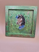 Obraz obrazek ręcznie rzeźbiony z Koniem