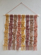 Rękodzieło Makrama makatka na ścianę 60 cm odcienie brązu