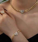 Komplet biżuterii Naszyjnik + Bransoletka + Pierścionek