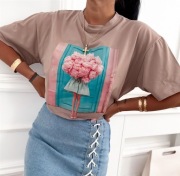 Damski T-shirt oversize premium MOJO fango