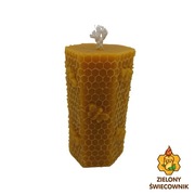 Świeca z naturalnego wosku pszczelego Hex Pszczoły Zielony Świecownik