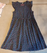 Granatowa sukienka w kolorowe groszki r. 128