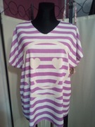 Bluzeczka pasy lila buźka 