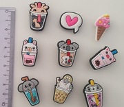 9 Pin przypinka charms klapki crocs (Zwierzęta, Bubble Tea, Serce)+ 1gratis