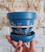 Doniczka terakota ręcznie malowana