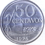 BRAZYLIA 50 centavos 1975, KM# 580b, UNC, magnetyczna
