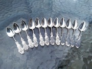 Małe łyżeczki do kawy srebro 833 XIX/XX wiek 66g