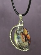 Dwustronny obrotowy wisiorek z postaciami Elfów 