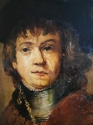 Obraz olejny - stary - młodzieniec w berecie