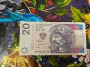 Banknot 20 zł ciekawy numer BM4422224