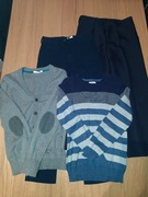 12# 2 szt spodnie wizytowe, 2szt swetry 140-146cm