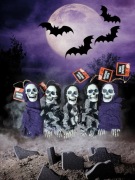 Zawieszki duchy czaszki Halloween dekoracja komplet 5 sztuk 20 cm Nowe