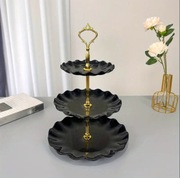 Elegancka Trójpoziomowa Taca Na Przekąski Uroczystości Goście Wydarzenia