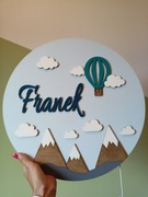 Lampka nocna z imieniem dziecka chrzest roczek