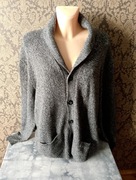 szary gruby sweter 60% bawełna 10% wełna gap