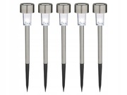 LIVARNO home Zestaw 5 lampek solarnych LED, 6 W - SREBRNE - 5 szt.