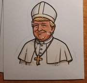 (UNIKAT)Naklejka wodoodporna Donald Trump jako papież.Watykan.USA 2025