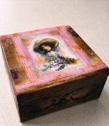 Herbaciarka pudełko na herbatę Vintage Shabby Chic unikat