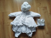 Zimowe ubranko do chrztu dla dziewczynki 74