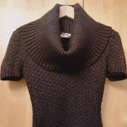 Brązowy sweter ze złotą nitką Tally Weijl 34 XS