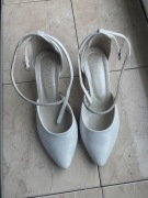 Buty ślubne biało-srebrne 
