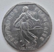 LIBERTE EGALITE FRATERNITE 2 FRANCS z 1980 r. moneta Francja