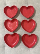Zestaw 6sztuk plastikowych talerzy serca do serwowania