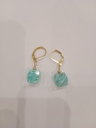 Kolczyki turkusowe, niebieskie, kamień naturalny amazonit angielskie 