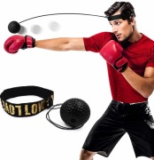 Piłka Refleksowa Bokserska Czarna Na Głowę Trening Refleksu