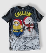 Minions Minionki świąteczna bluzka T-Shirt Minionek i Bałwan 140-146cm