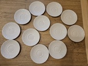 Aynsley Basketweave – 12 talerzyków + filiżanki | Fine Bone China