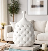 Nowy ceramiczny wazon z kryształkami Glamour Elegancka biel 