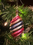 Stara bombka ręcznie malowana PRL sopel