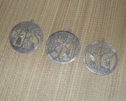 Stara wisząca ozdoba zawieszka okienna ornament z cyny Jesień